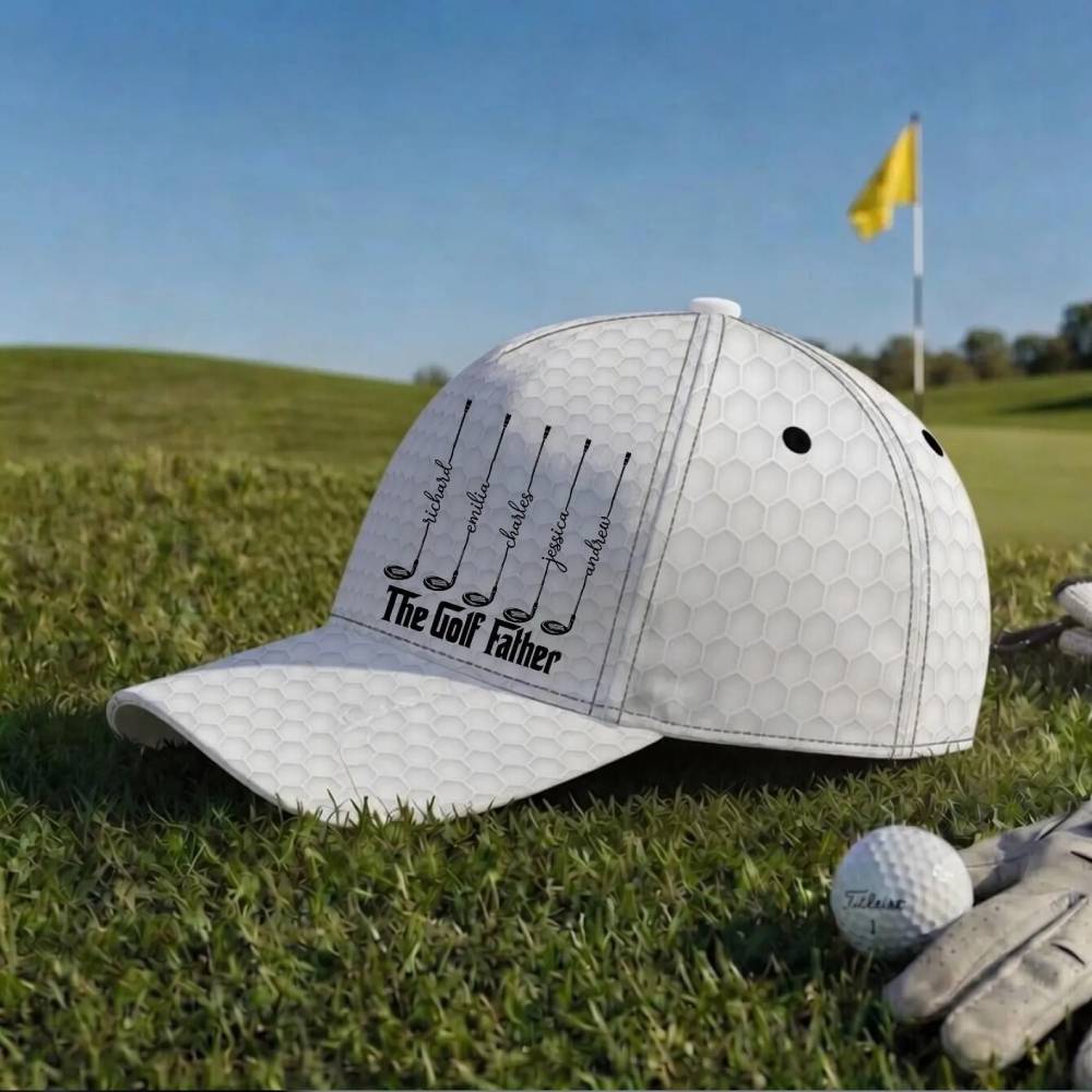 Personalized The Golf Father Classic Cap - Grandpa Fathers Day Gift, Papa Name Golfing Gear, Husband Anniversary Keepsake HO82 902354
