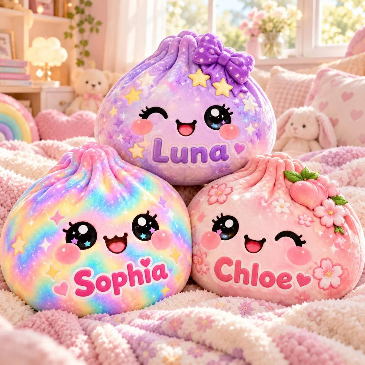 Personalized Kawaii Dumpling Shaped Pillow - Cute Kids Room Decor Gift for Girls & Boys HO82 904246