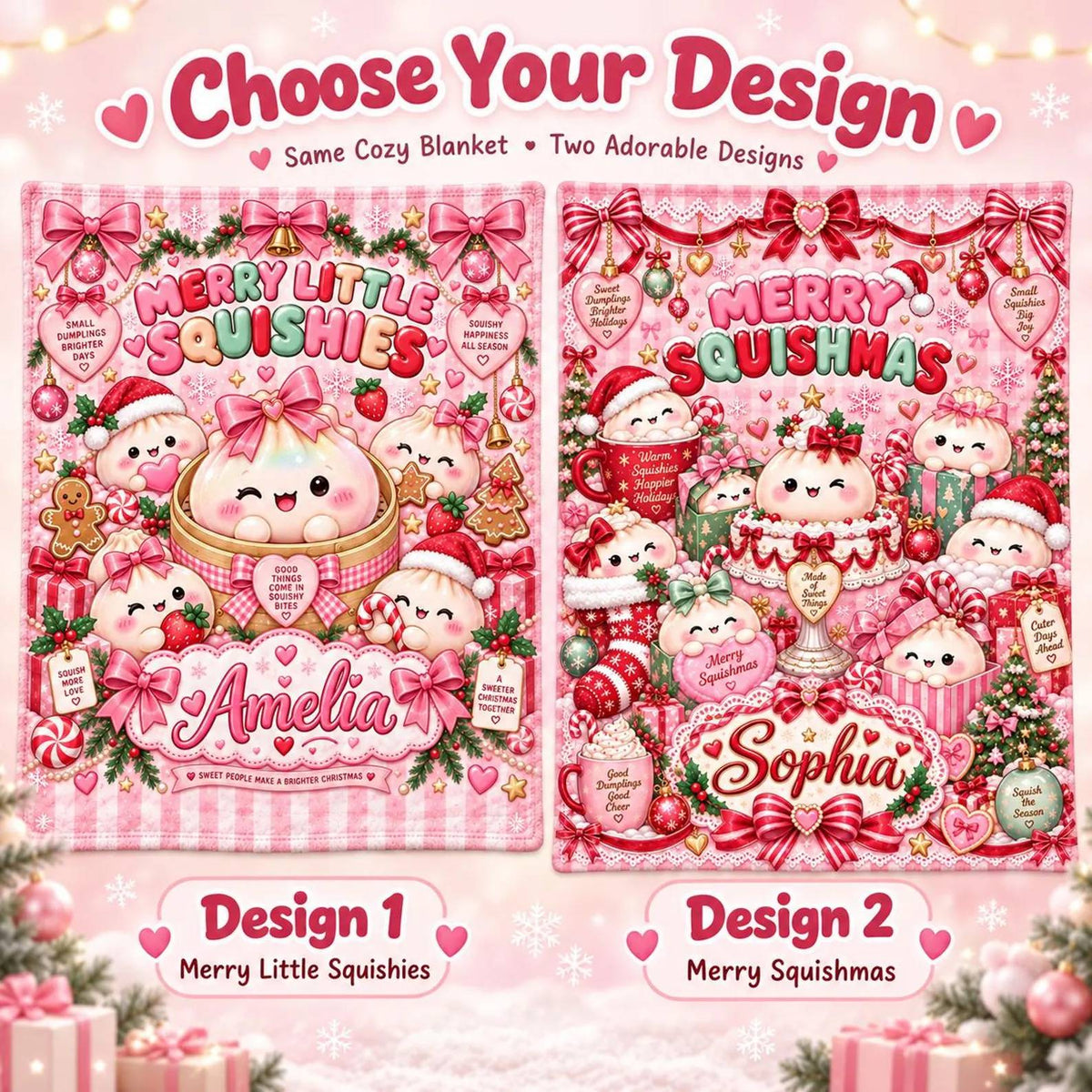 Personalized Name Name Kawaii Squishy Dumpling Blanket for Kids, Kawaii Squishy Collector Holiday Gift HO82 904234