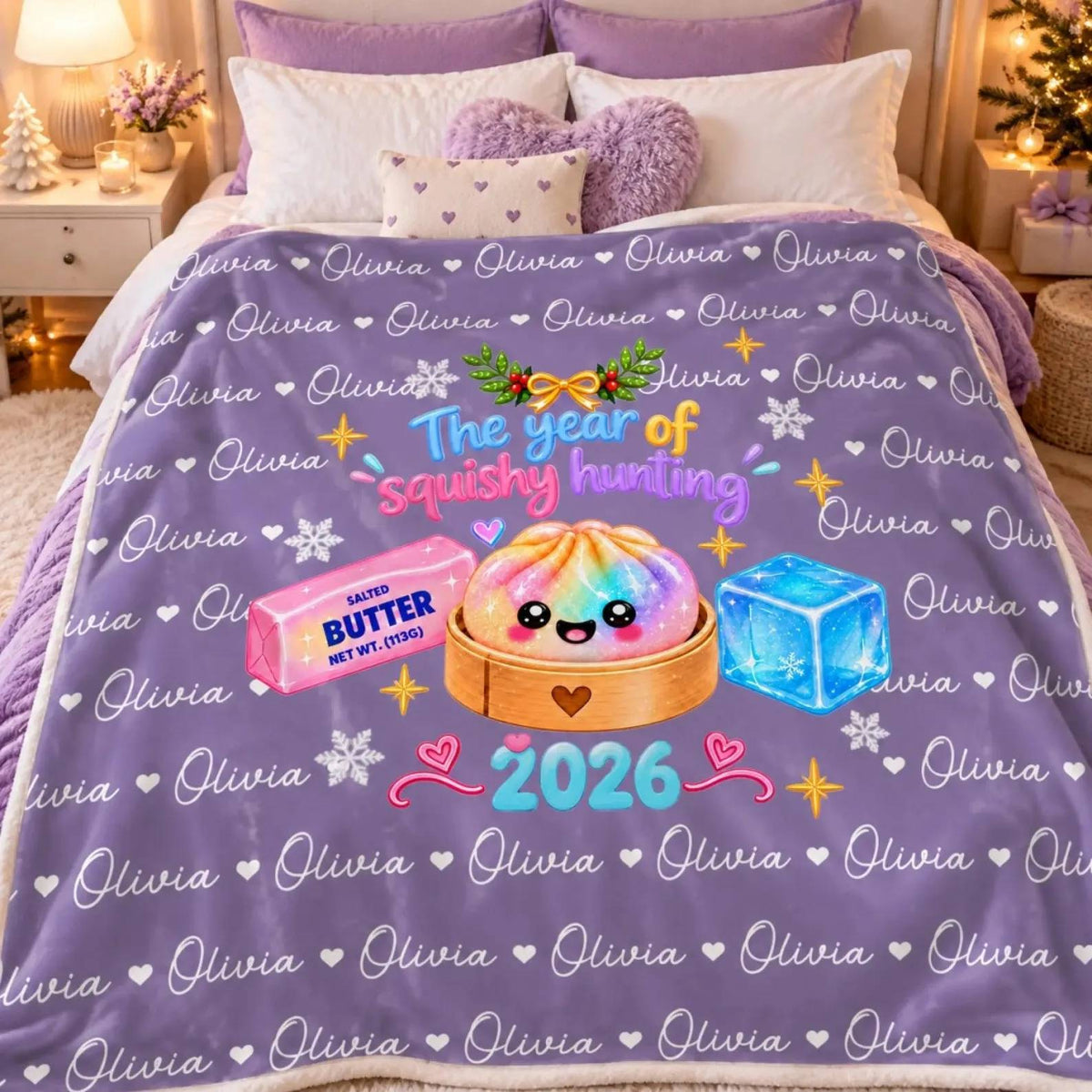 Personalized Name Kawaii Squishy Dumpling Blanket for Kids, Dumpling Lover Gift,Squishy Lover HO82 904236