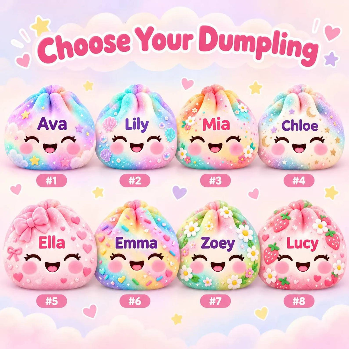 Custom Name Christmas Dumpling Shaped Pillow - Cute Pastel Plush Pillow HO82 904254