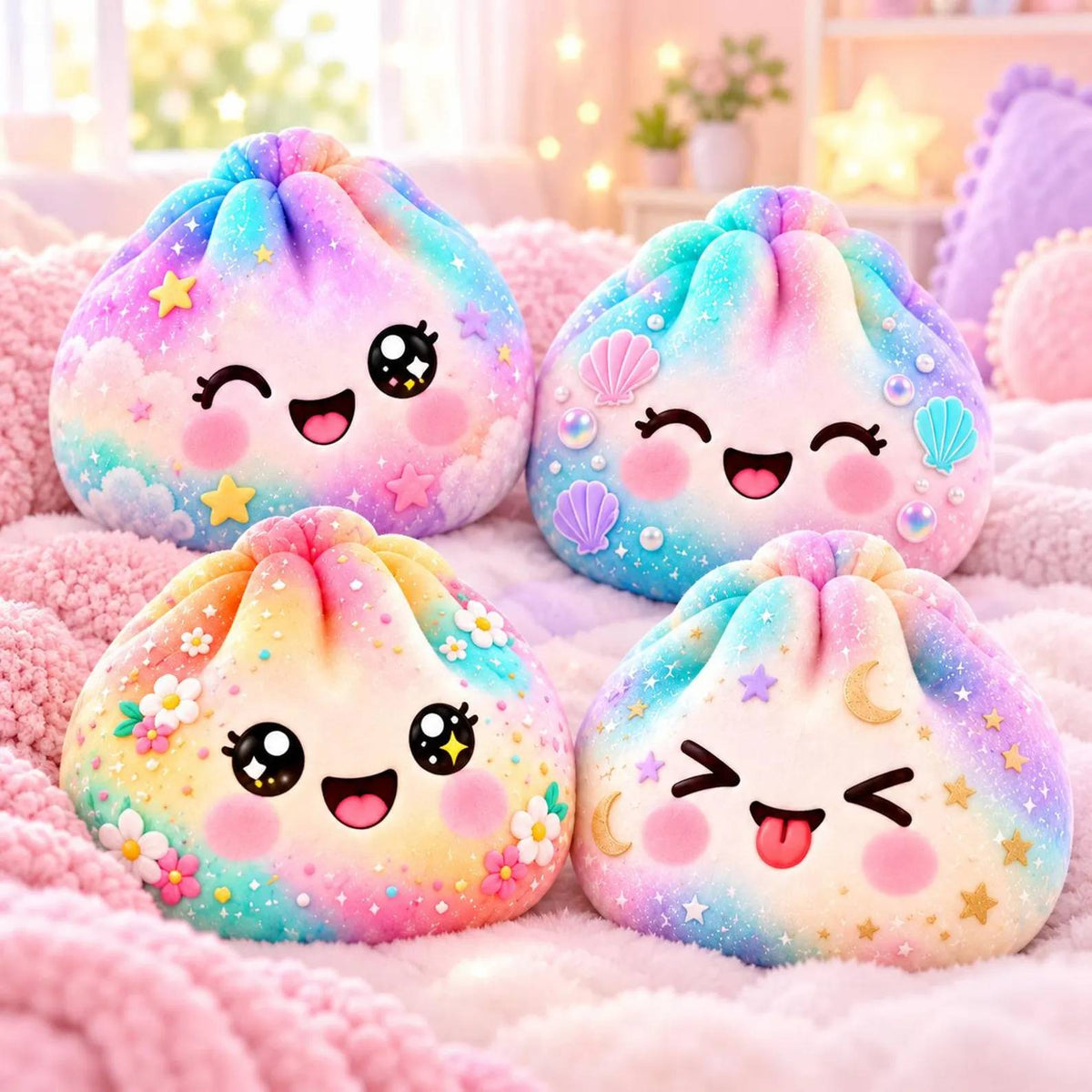 Custom Name Christmas Dumpling Shaped Pillow - Cute Pastel Plush Pillow HO82 904254