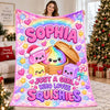 Custom Name Pastel Dumpling Christmas Blanket for Kids, The Year of Squishies 2026 HO82 904262