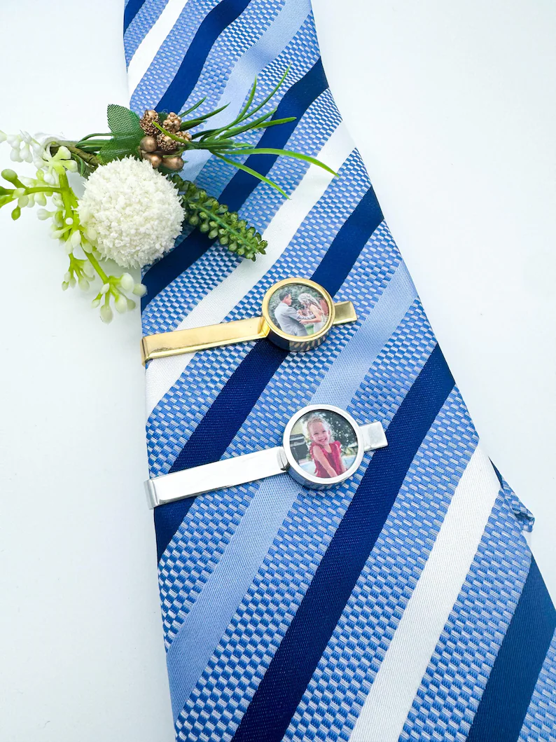 Custom Photo And Text Tie Clip For Groom, Husband, Dad TH10 169391
