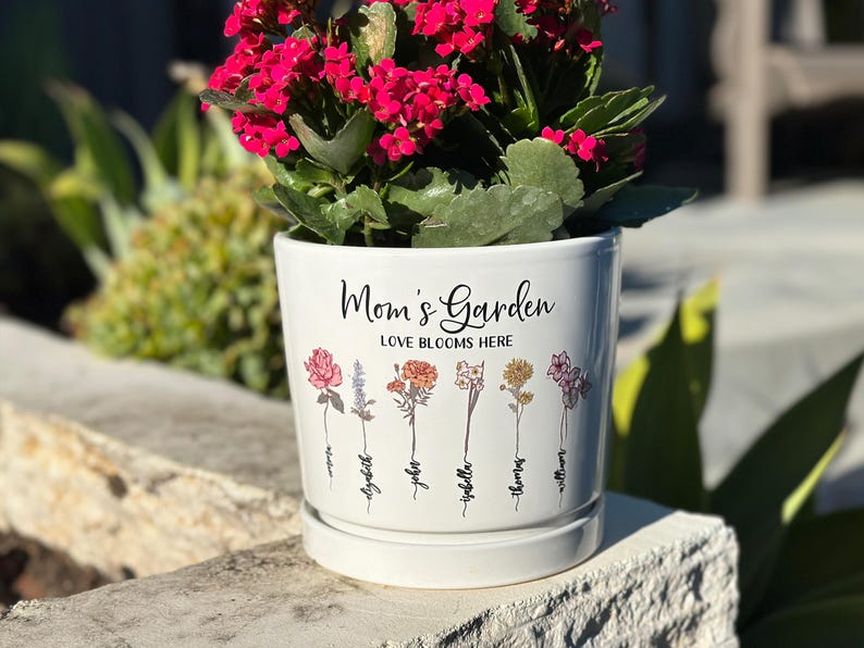 Grandmas Garden Gift for Grandma, Personalized Gifts for Mothers Day Gifts, Personalized Flower Pot, Birth Flower Plant Pot Mother's Day Gift TH10 169527
