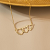 Family Name Necklace with Heart, Multiple Hearts Necklace, Kids Names Jewelry for Mom TH10 169157