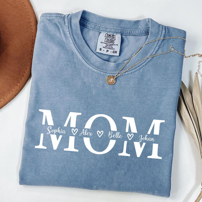 Custom Mom Shirt, Personalized Mama Gift, Mother's Day Gift, Custom Name Shirt, Children Name Mom Shirt TH10 169153
