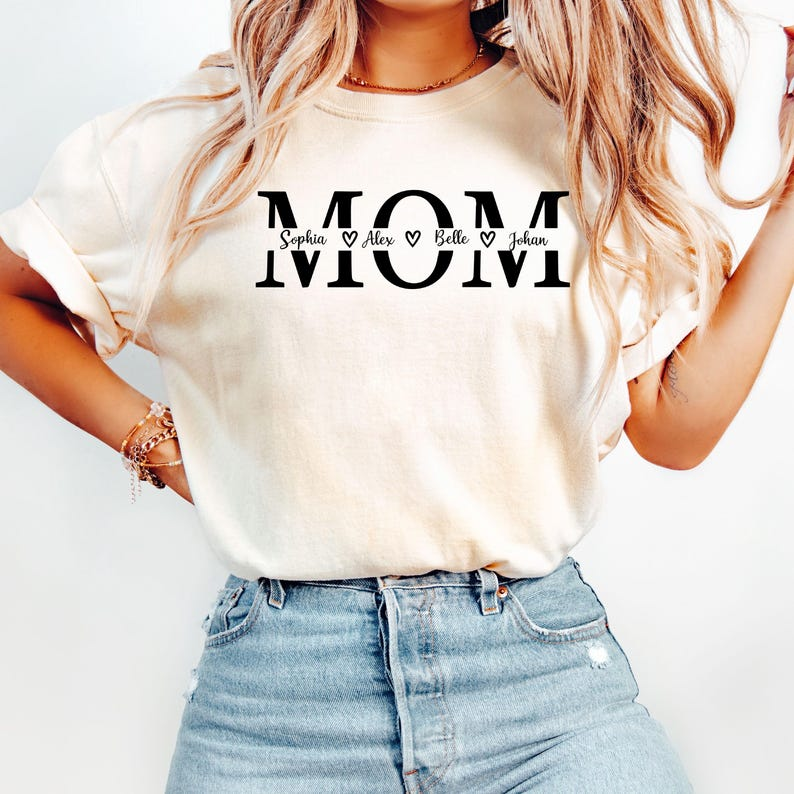 Custom Mom Shirt, Personalized Mama Gift, Mother's Day Gift, Custom Name Shirt, Children Name Mom Shirt TH10 169153