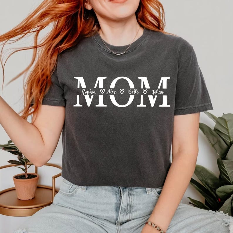 Custom Mom Shirt, Personalized Mama Gift, Mother's Day Gift, Custom Name Shirt, Children Name Mom Shirt TH10 169153