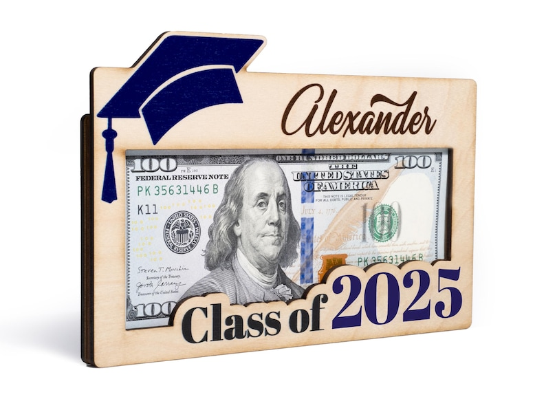 Graduation Money Holder Personalized, Graduation Gift, Class of 2026 Wood Money Holder TH10 169097