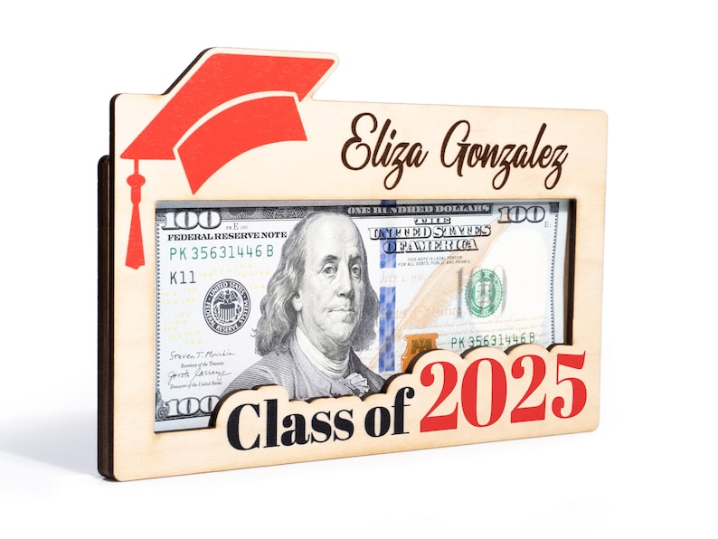 Graduation Money Holder Personalized, Graduation Gift, Class of 2026 Wood Money Holder TH10 169097