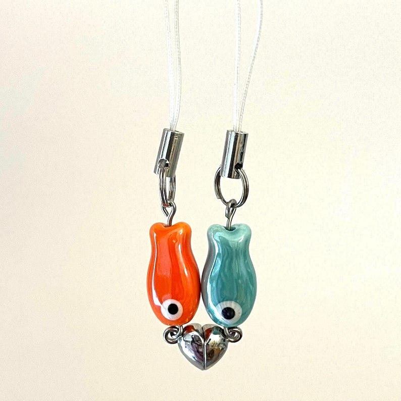Magnetic Matching Fish Ceramic Keychain Cute Gifts for Couple For Best Friend CH07 910432