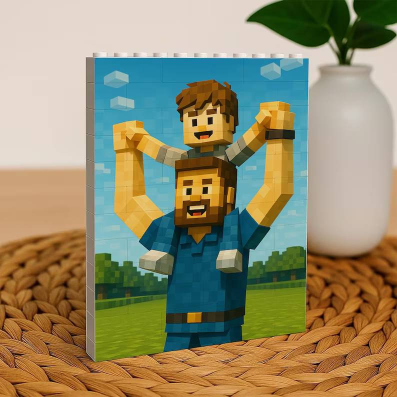 Personalized Photo Building Brick Block - Father's Day Dad Gift HO82 902596