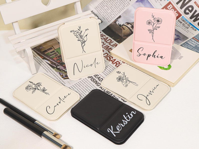 Personalized Makeup Mirror-Portable Folding Gift For Her Valentine's Day TH10 898503