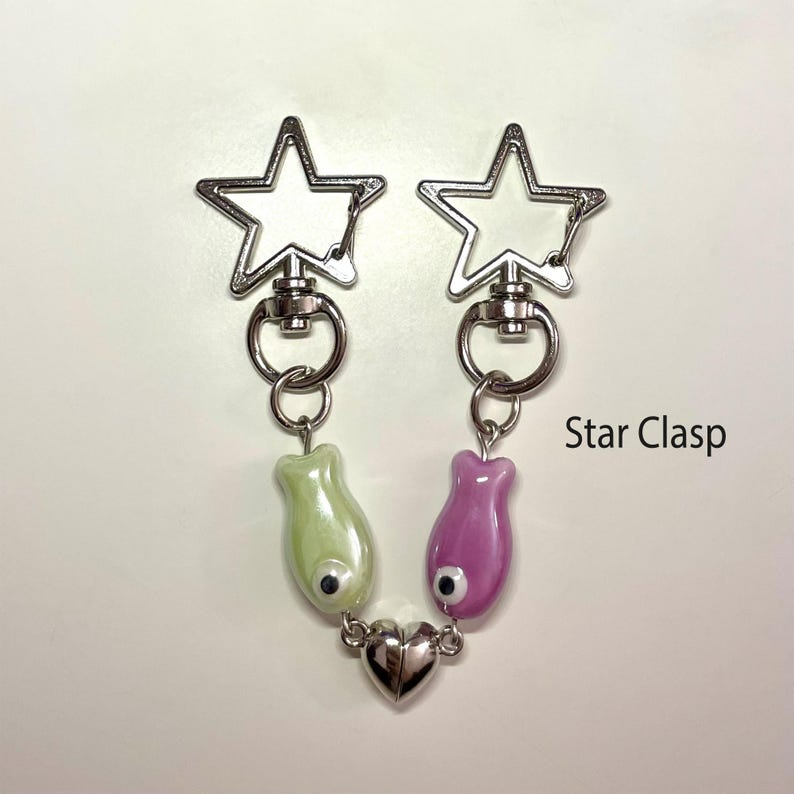 Magnetic Matching Fish Ceramic Keychain Cute Gifts for Couple For Best Friend CH07 910432