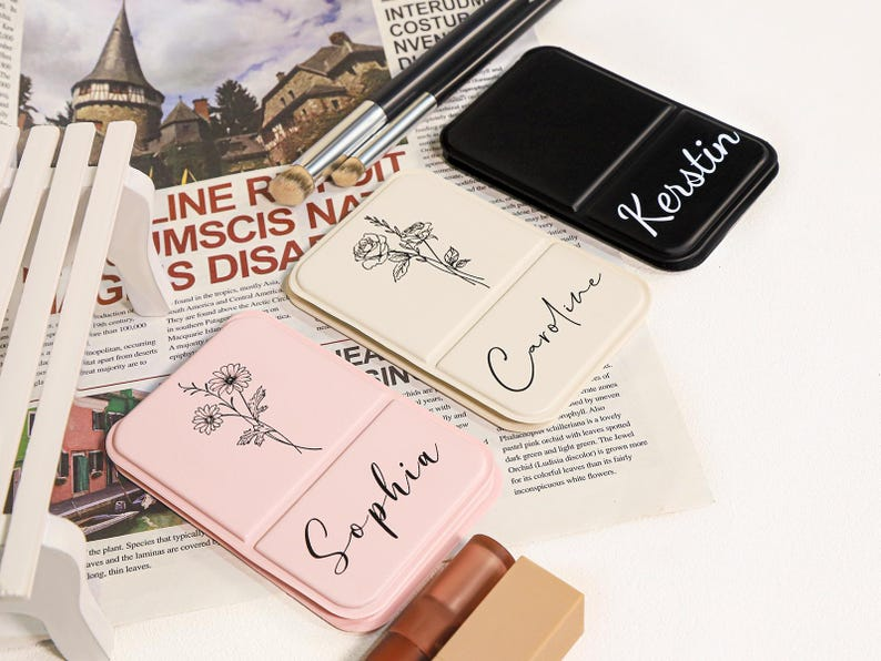 Personalized Makeup Mirror-Portable Folding Gift For Her Valentine's Day TH10 898503