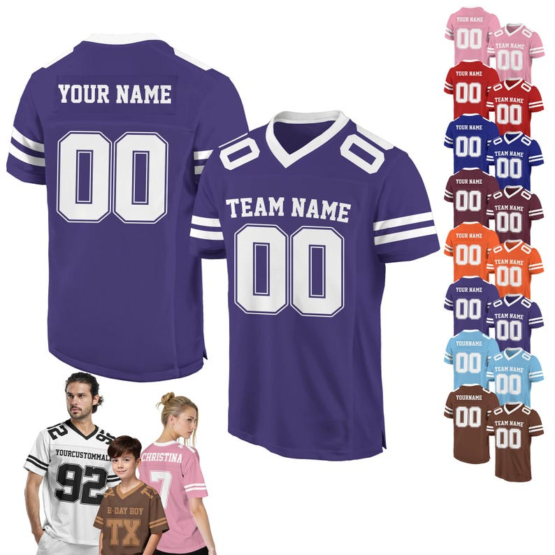 Personalized Team Name & Number Football Jersey Shirt TH10 898483