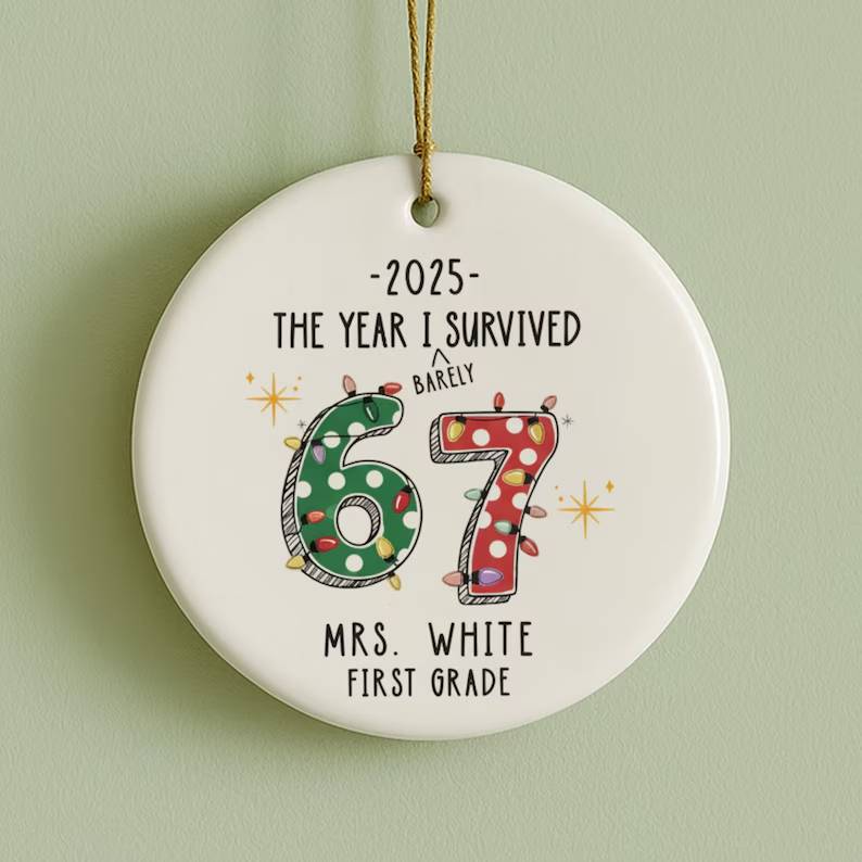 Custom Teacher 67 Funny Ceramic Ornament HO82 900520