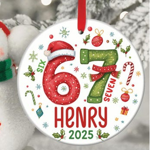Custom Name Six Seven 67 Ceramic Ornament For Christmas TH10 896817