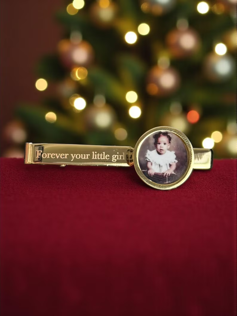 Custom Photo And Text Tie Clip For Groom, Husband, Dad TH10 169391