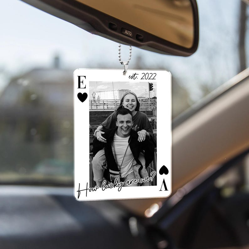 Personalized Couple Photo Car Visor Clip, Drive Safe Gift for Him, Valentines Day Gift for Boyfriend CH07 910430