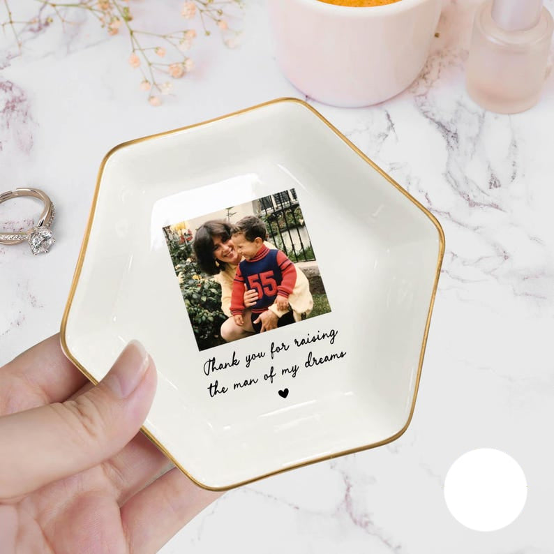 Photo Gifts for Mom Wedding Day, Custom Photo Wedding Ring Dish, Mother Of The Bride Jewelry Dish, Custom Jewelry Tray for Mom TH10 898955
