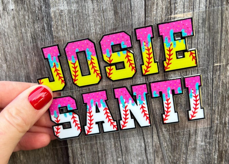 Personalized Little League Tball Name Ice Cream Drip Softball Baseball Drip Sticker TH10 169207