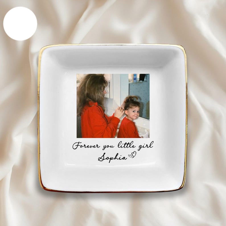 Photo Gifts for Mom Wedding Day, Custom Photo Wedding Ring Dish, Mother Of The Bride Jewelry Dish, Custom Jewelry Tray for Mom TH10 898955