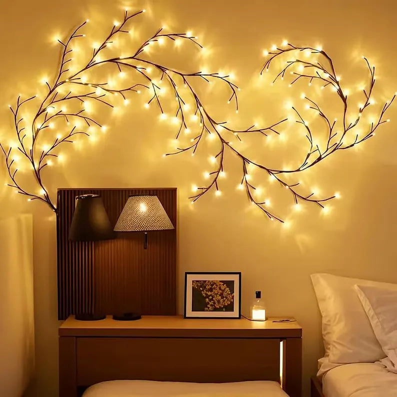 Willow Vine LED Wall Light - 96 Warm White LEDs, 8 Modes, Bendable Branches HO82 903714
