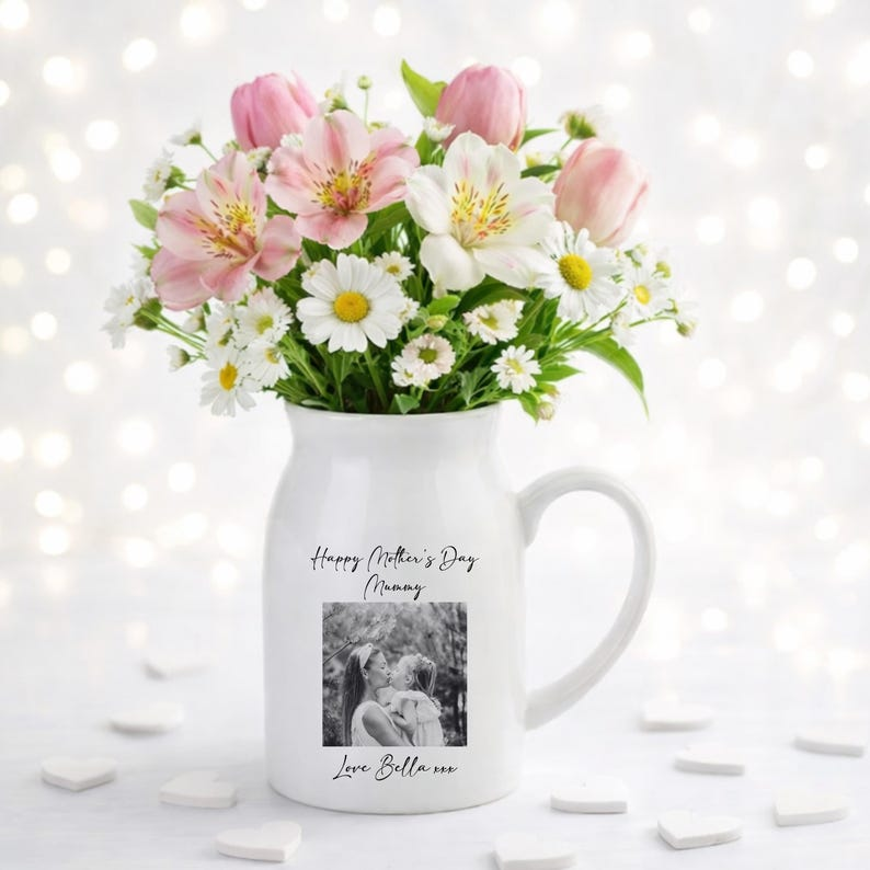 Personalised Vase, Mothers Day Gifts, Gift For Her, Gift For Mum, Photo Gifts, Ceramic Vase TH10 169161