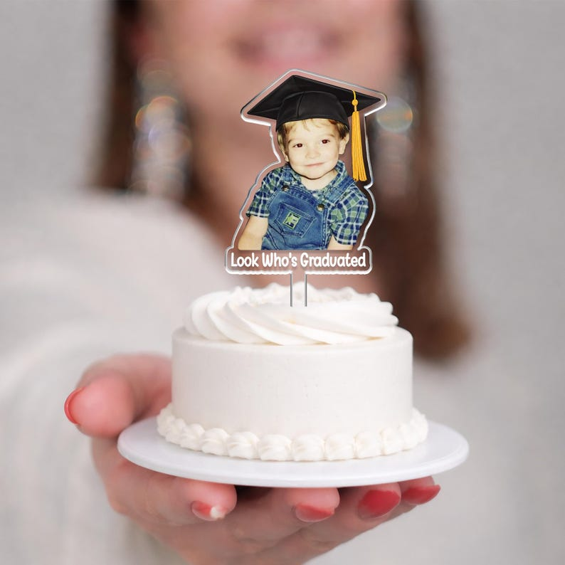 Custom Graduation Cake Topper, Personalized Photo Grad Topper, Class of 2026 Cake Decoration, Graduation Party Cake Decor TH10 169693