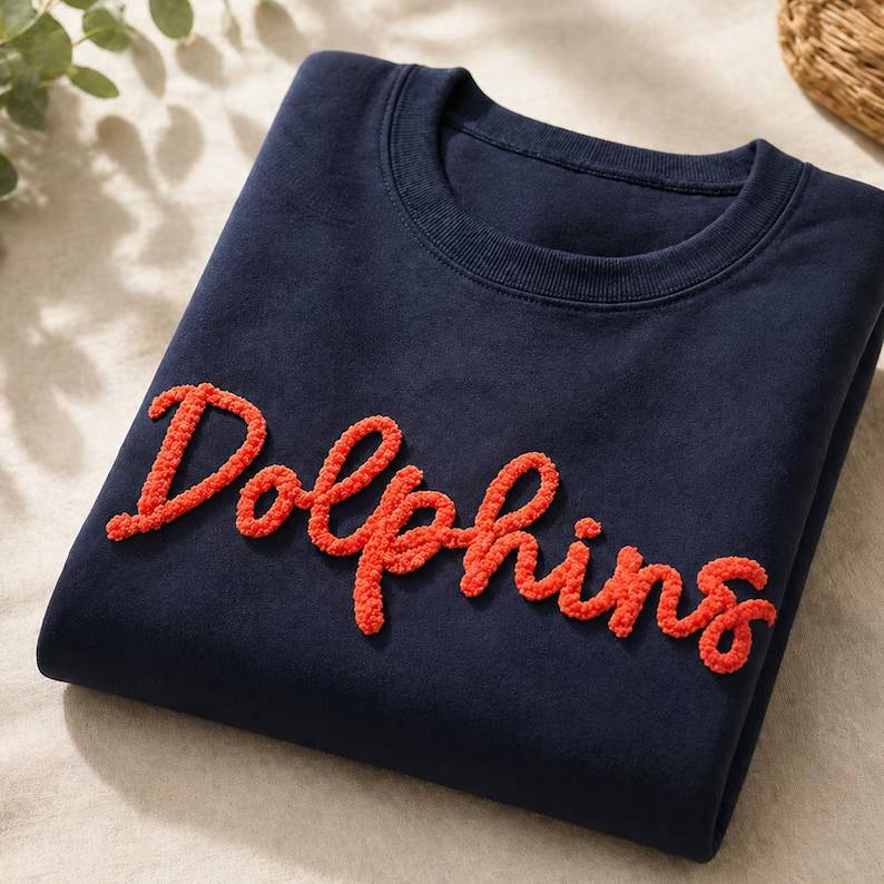 Custom Fuzzy Letter Embroidered Sweatshirt, Varsity Style Sweatshirt HO82 904290