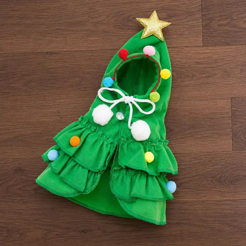 Personalized Pet Christmas Cape, Dog Holiday Cape, Embroidered Pet Name Cloak, Christmas Dog Outfit, Dog Mom Gift HO82 903776