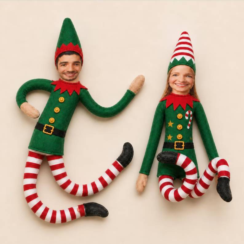 Custom Poseable Face Mini Christmas Elf Doll - Gifts For Sisters, Coworkers And Family HO82 904076