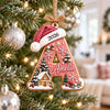 Personalized Initial Letter with Santa Hat Wood Ornament HO82 904272