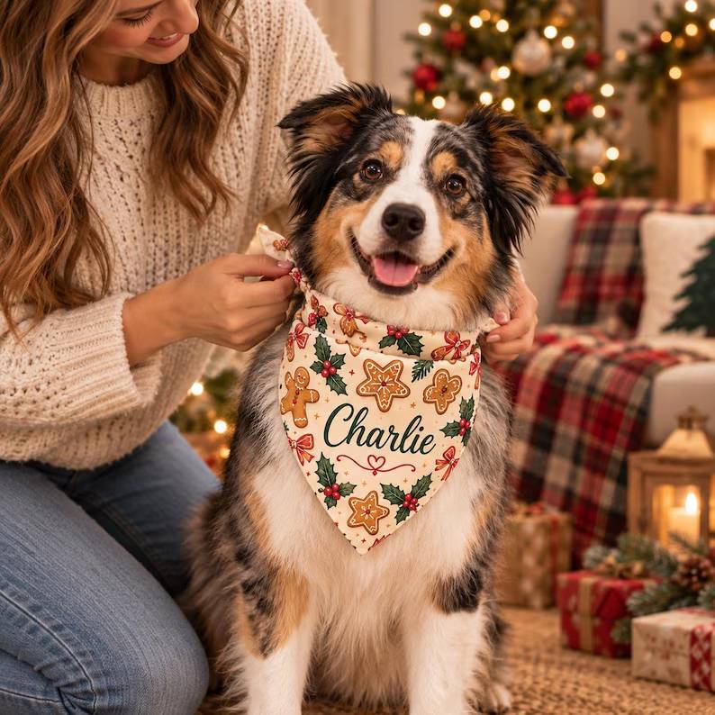 Personalized Christmas Pet Bandana - Gift For Dog Lovers HO82 904330