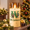 Personalized Christmas LED Candle, Custom Family Name & Botanical Initial TH10 171663