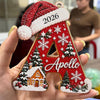 Personalized Initial Letter with Santa Hat Wood Ornament HO82 904272