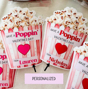 Custom Name Valentine Popcorn Sticker, Gift For Couple, Valentine's Day HO82 901174