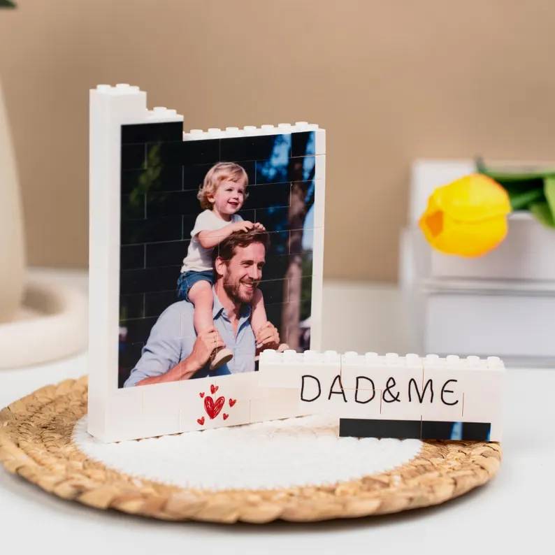 Custom Photo Dad & Me Building Brick Block - Father's Day Dad Gift, Unique Gift HO82 902600