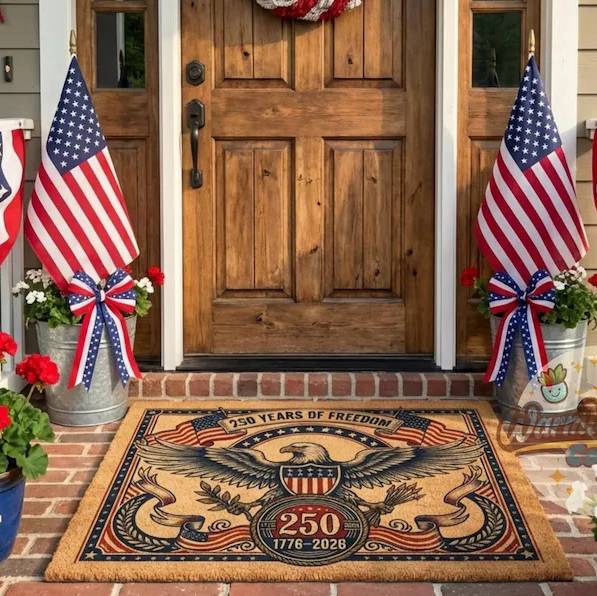 250 Years Of Freedom 1776–2026 Patriotic Eagle Coir Doormat HO82 902670
