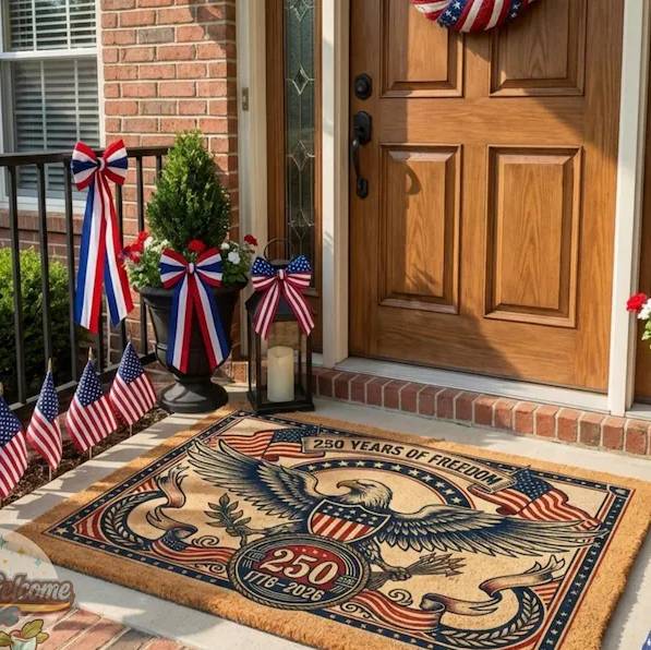 250 Years Of Freedom 1776–2026 Patriotic Eagle Coir Doormat HO82 902670