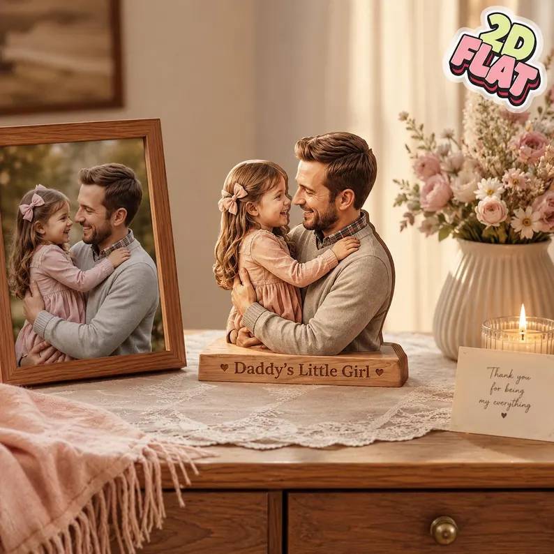 Custom Photo Dad with Kids Acrylic Block Plaque Father’s Day Gift HO82 902550