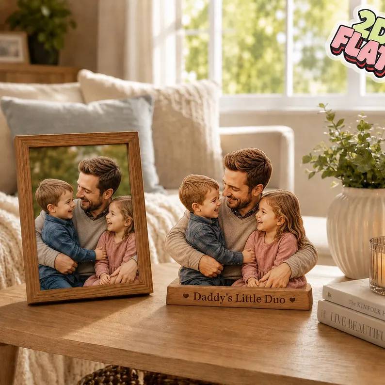 Custom Photo Dad with Kids Acrylic Block Plaque Father’s Day Gift HO82 902550