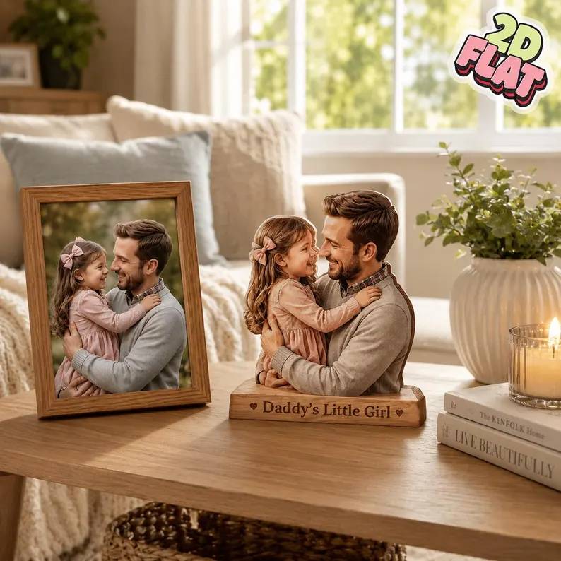 Custom Photo Dad with Kids Acrylic Block Plaque Father’s Day Gift HO82 902550