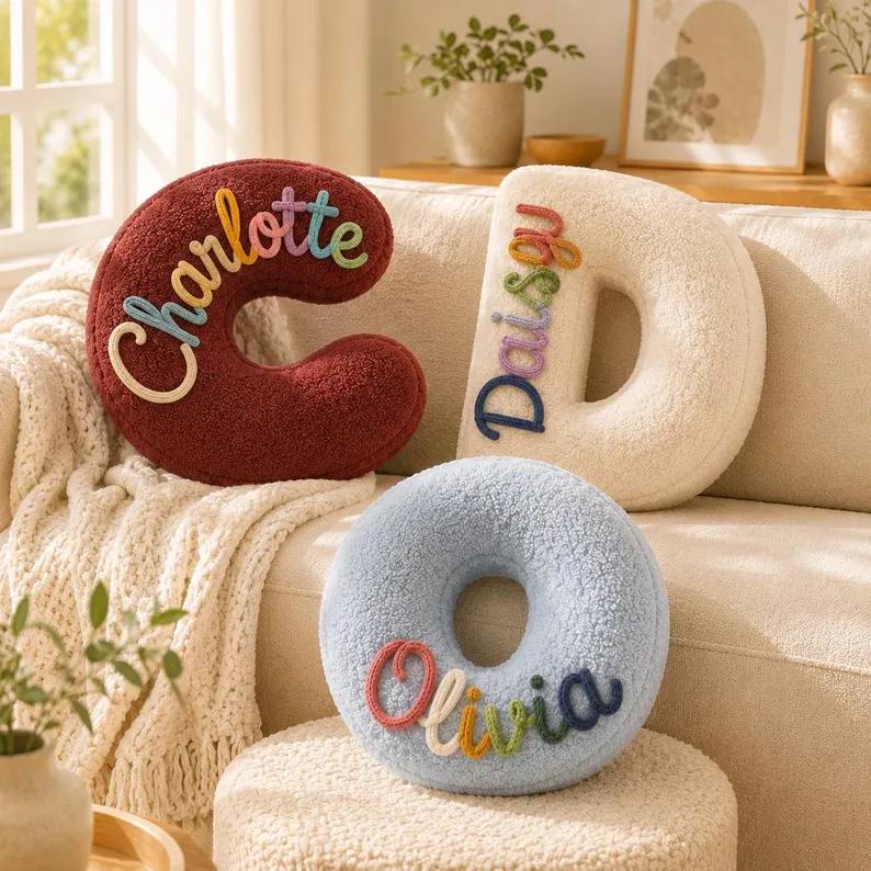 Personalized Letter Plush Pillow - Nursery Decor, Home Decor Gift, Housewarming Gift HO82 903848
