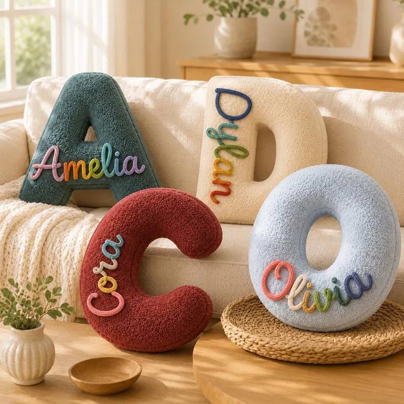 Personalized Letter Plush Pillow - Nursery Decor, Home Decor Gift, Housewarming Gift HO82 903848