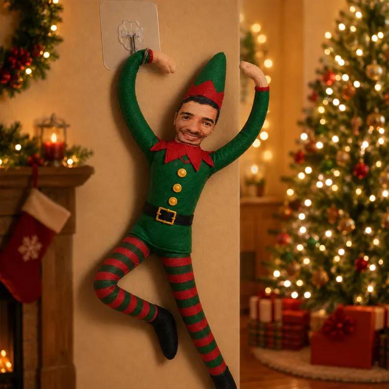 Custom Poseable Face Mini Christmas Elf Doll - Gifts For Sisters, Coworkers And Family HO82 904076
