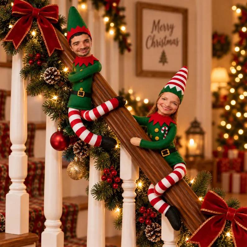 Custom Poseable Face Mini Christmas Elf Doll - Gifts For Sisters, Coworkers And Family HO82 904076