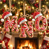 Personalized Peppermint Christmas Letter with Santa Hat Wood Ornament HO82 904276